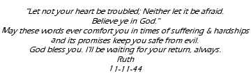 Ruth's inscription inside Grover's New Testament